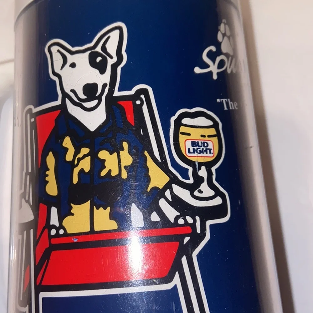 Vintage 1986 Spuds Mackenzie Bud Light Thermo Serv mug.